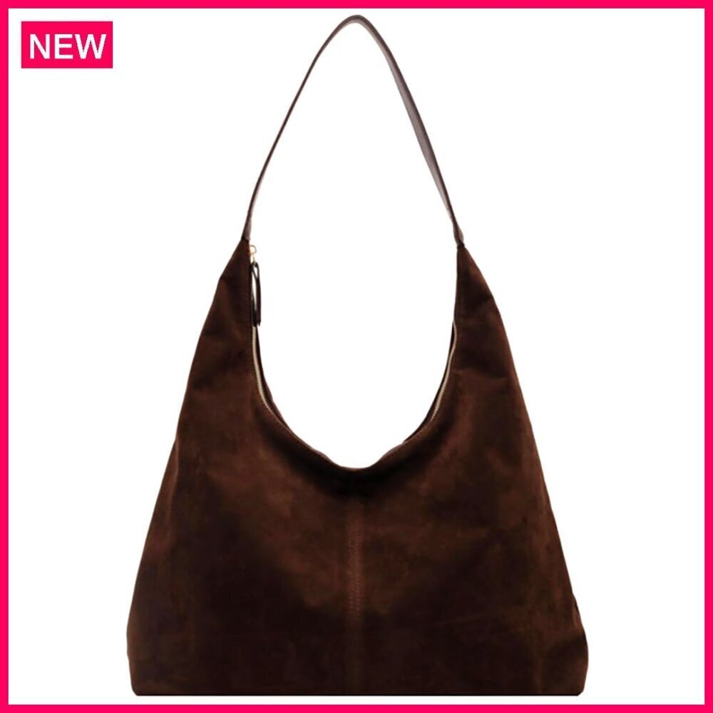 Suede Tote Bag Shoulder Hobo Purse Women's Travel Work Handbag